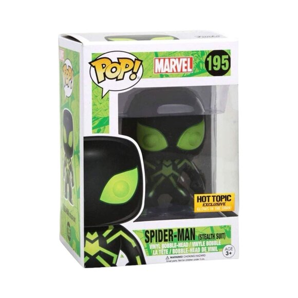 Funko Other - Funko POP! Marvel Spider-Man in Stealth Suit Exclusive Figure #195!